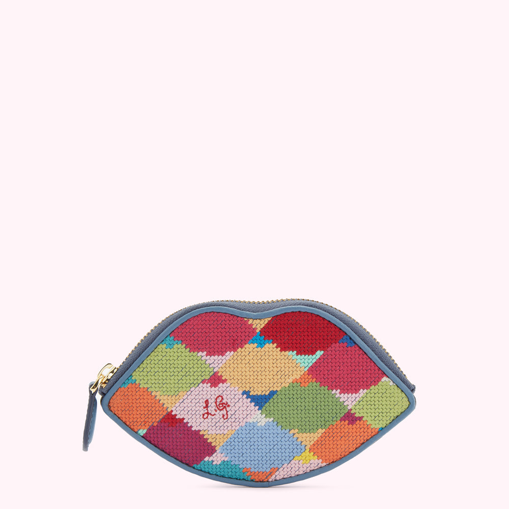 Multi Lip Tapestry Lip Aria Coin Purse Lulu Guinness