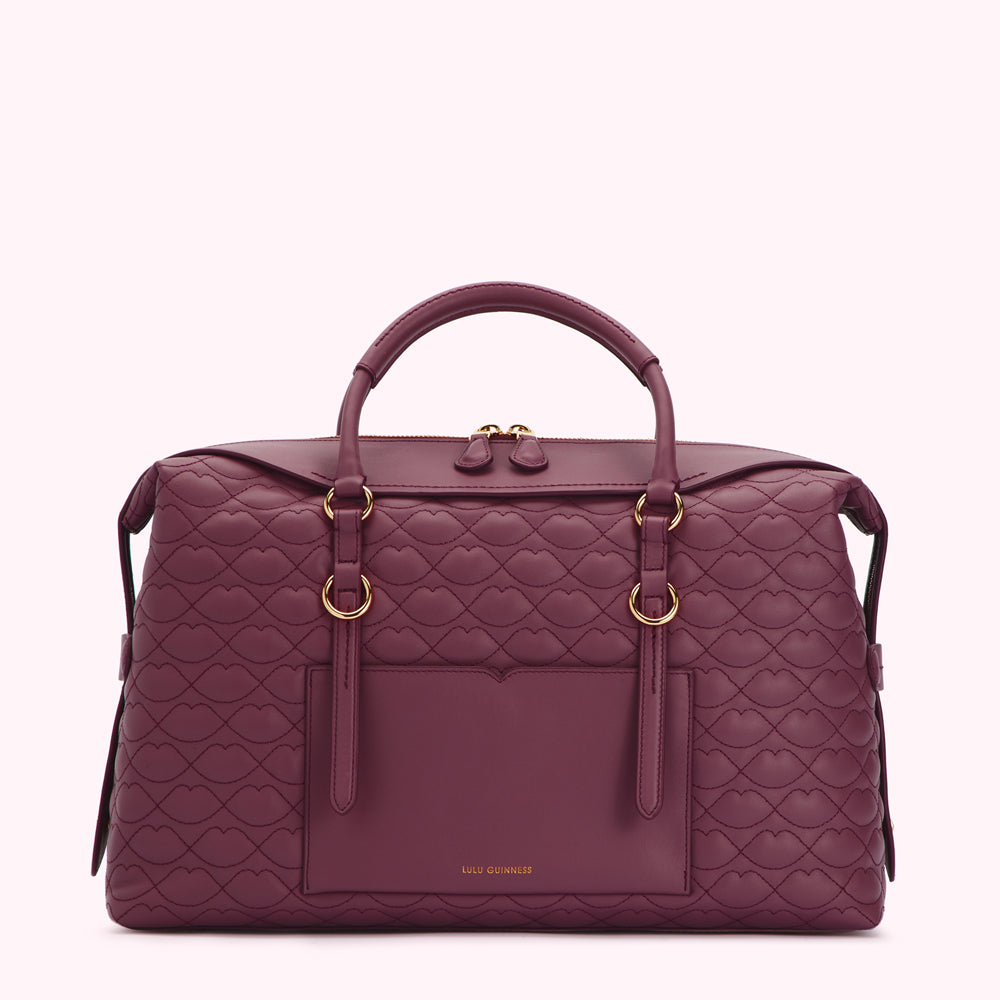 Quilted Embossed Boston Bag