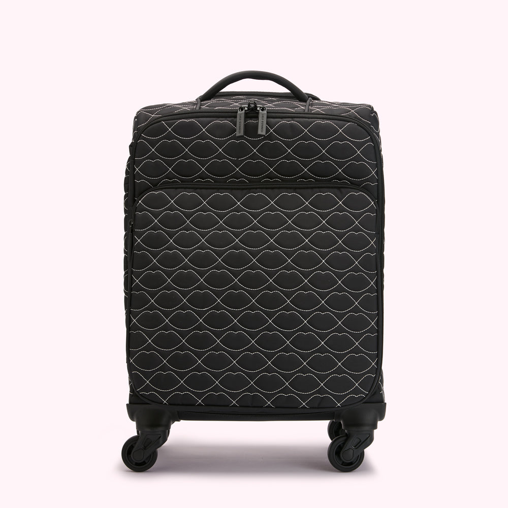 Black store quilted suitcase