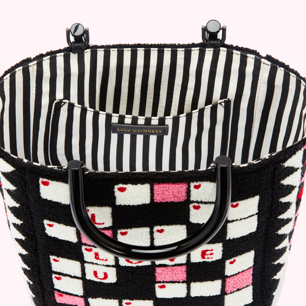 Black Crossword Bibi Tote Bags Designer Handbags