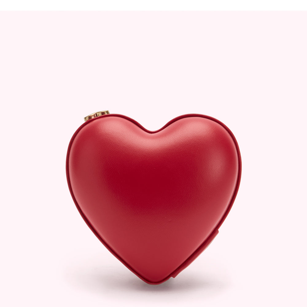 Red cheap heart clutch