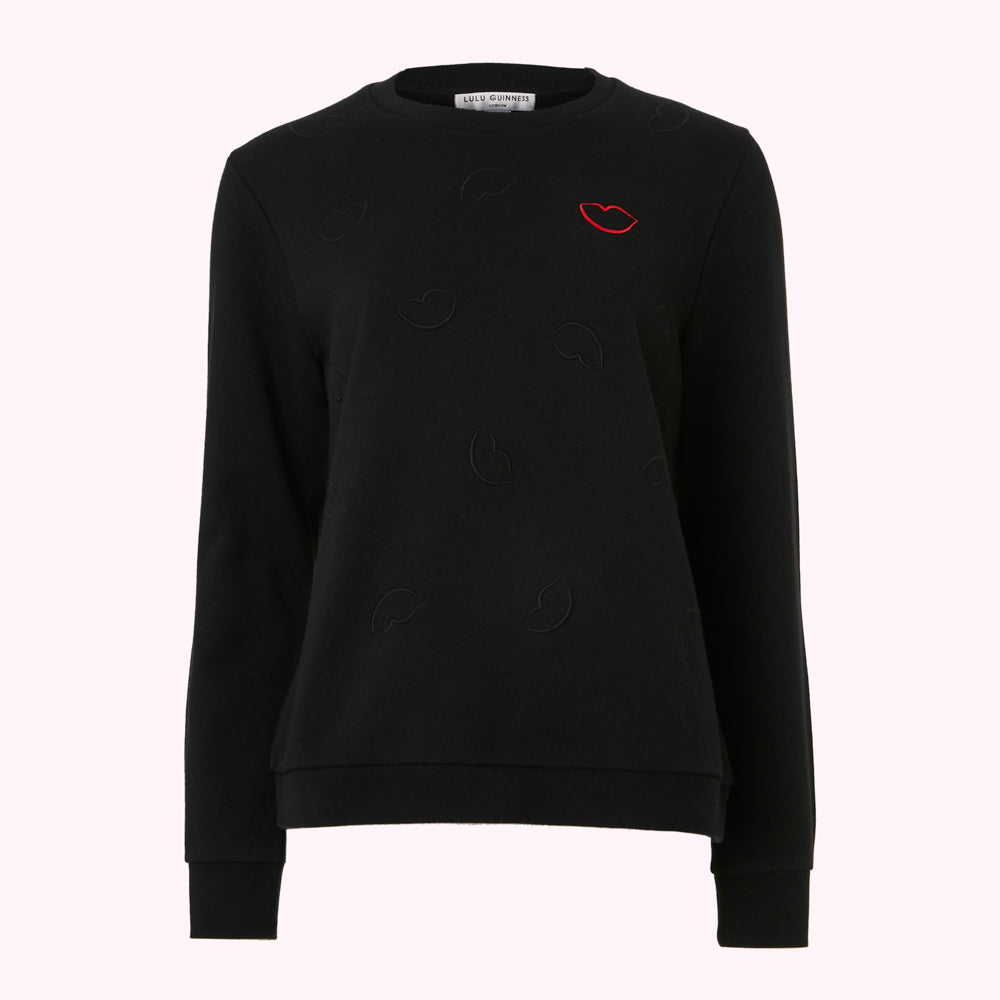 Black Lip Printed Sami Sweatshirt Lulu Guinness