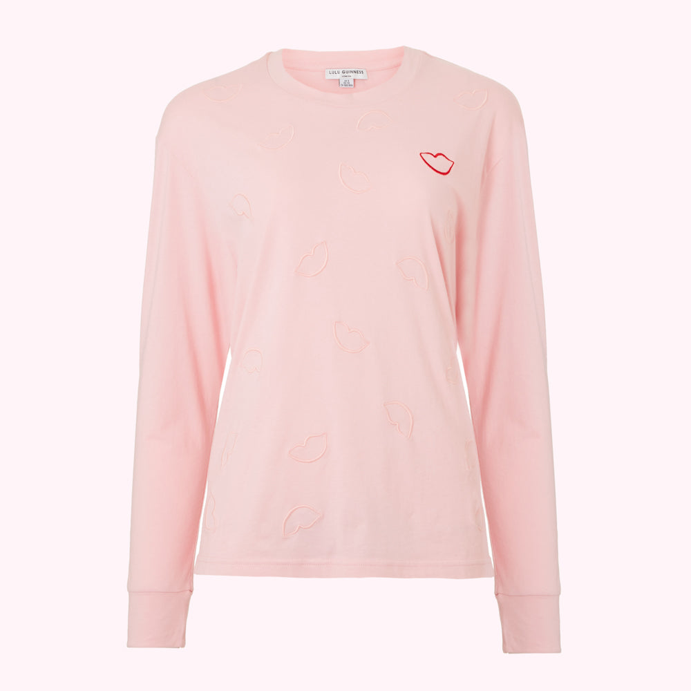 Blush Tonal Lip Sami Sweatshirt Clothing Lulu Guinness