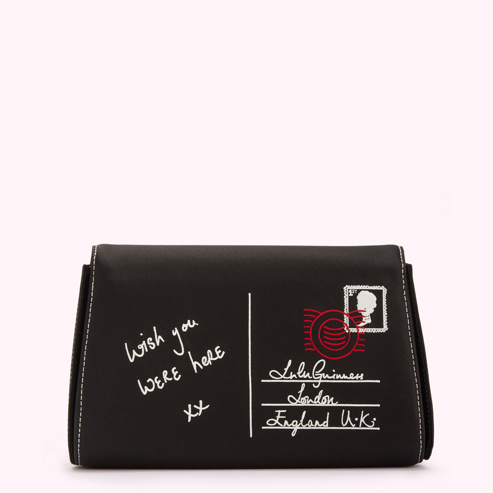 BLACK LULU MAIL ENVELOPE CLUTCH