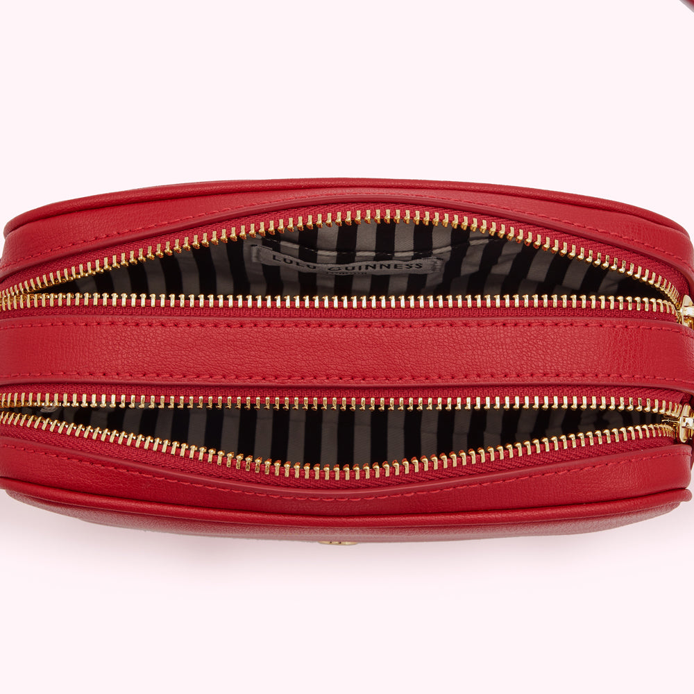 LULU RED LEATHER COLE CROSSBODY BAG