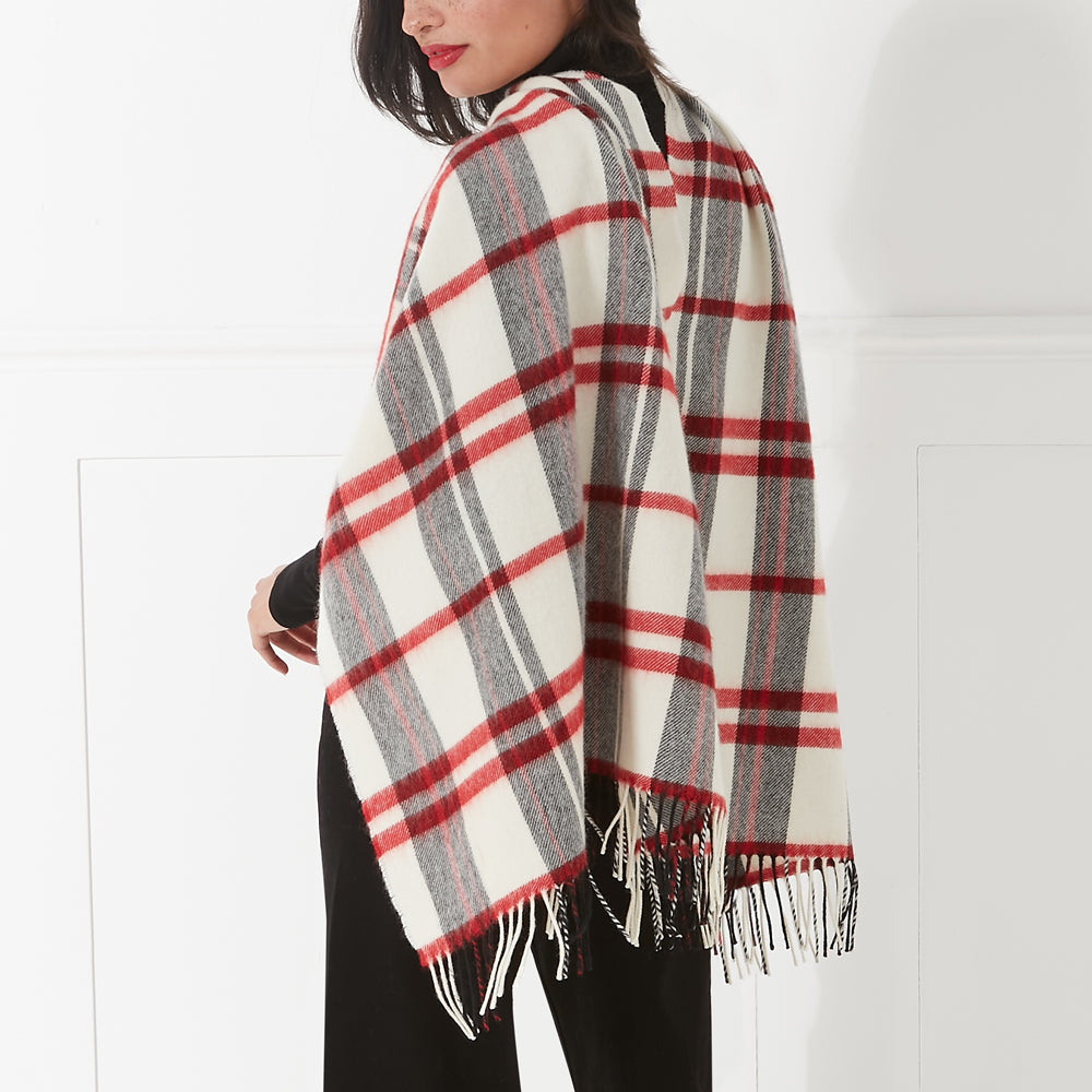 LULU TARTAN WOOL PONCHO