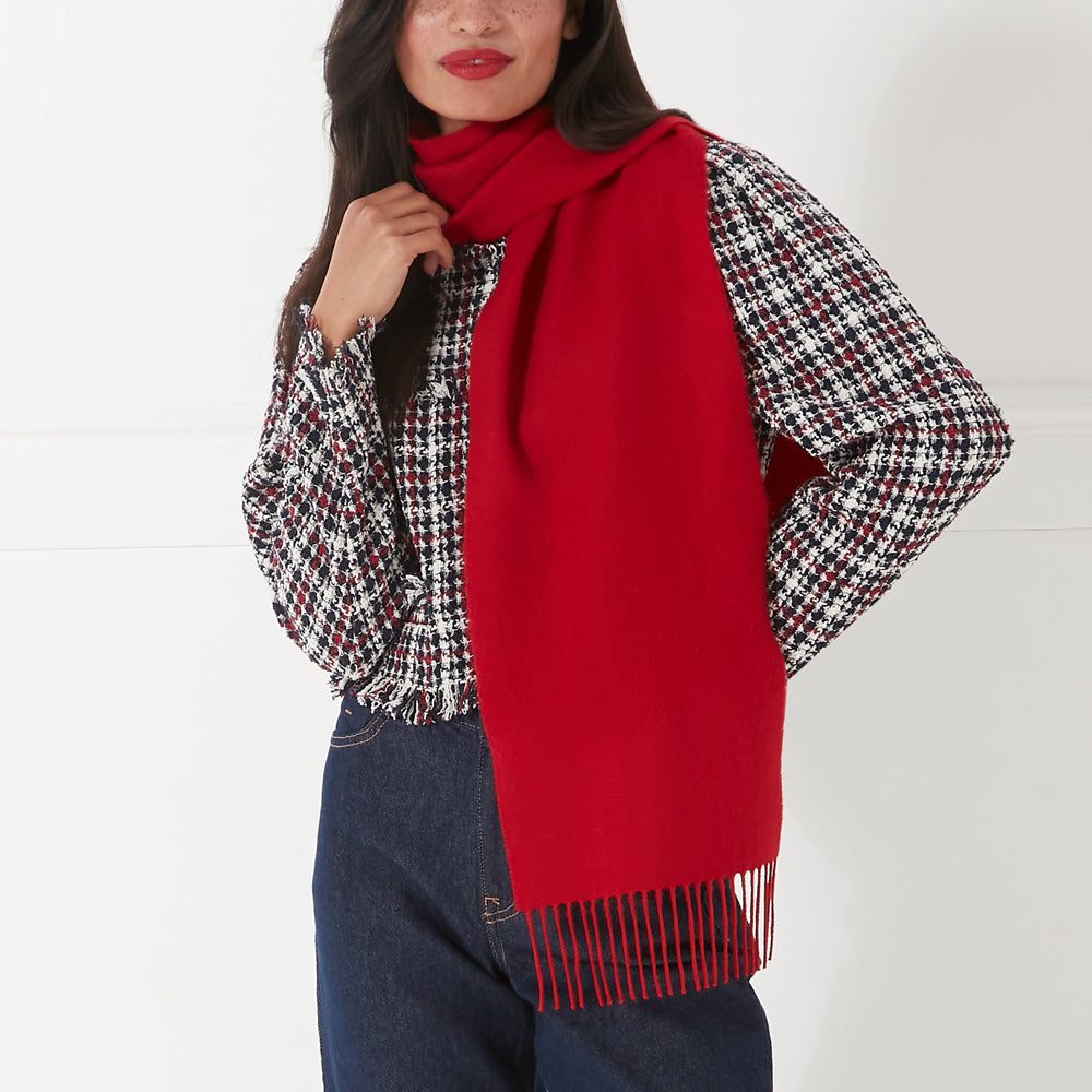 LULU RED SMALL WOOL SCARF