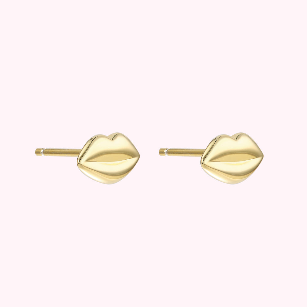 GOLD LUNA LIP STUD EARRING