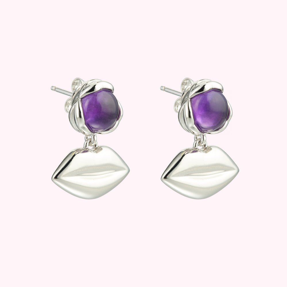 AMETHYST LUCIA LIP DROP EARRINGS