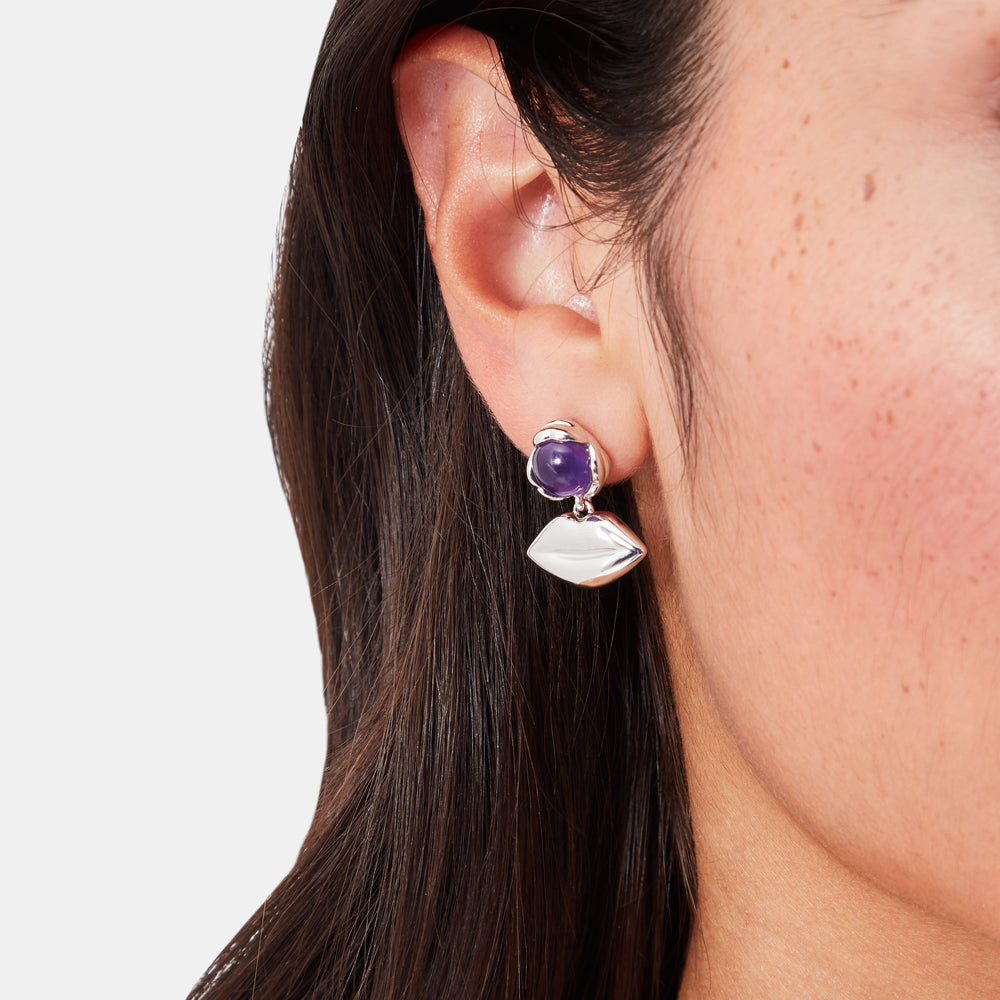 AMETHYST LUCIA LIP DROP EARRINGS