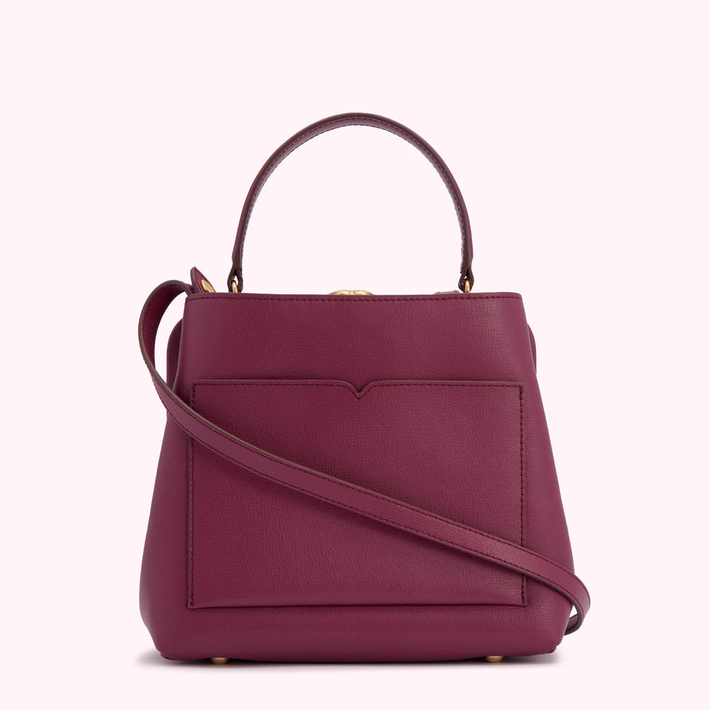 Peony Medium Leather Ruby Bag| Lulu Guinness