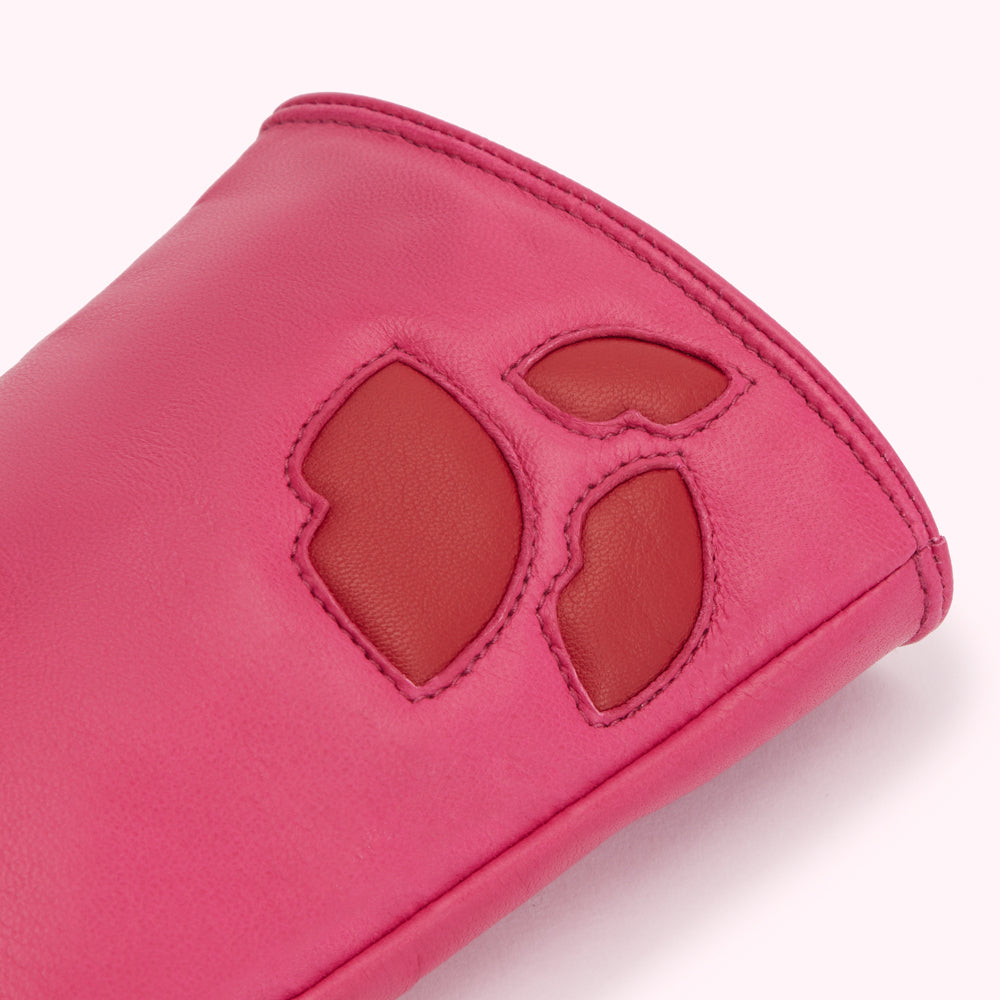 PINK MULTI PADDED LIP LEATHER KAI GLOVE