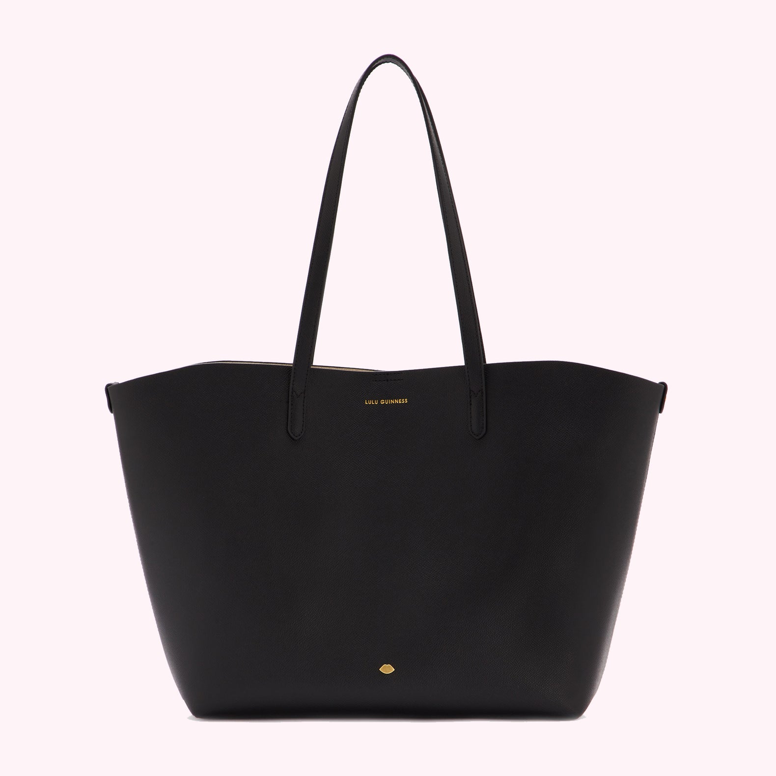 Black Leather Large Ivy Tote Bag | Lulu Guinness