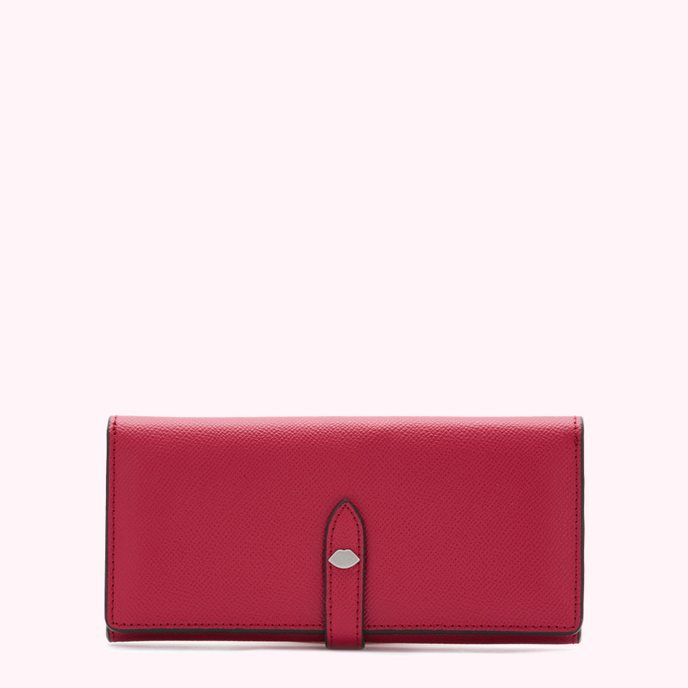 RASPBERRY LEATHER JUNO WALLET