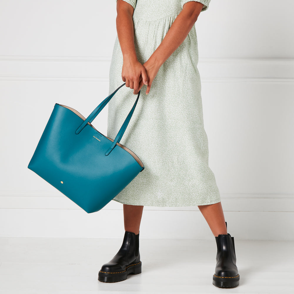 Emerald Leather Large Ivy Tote Bag | Designer Handbags
