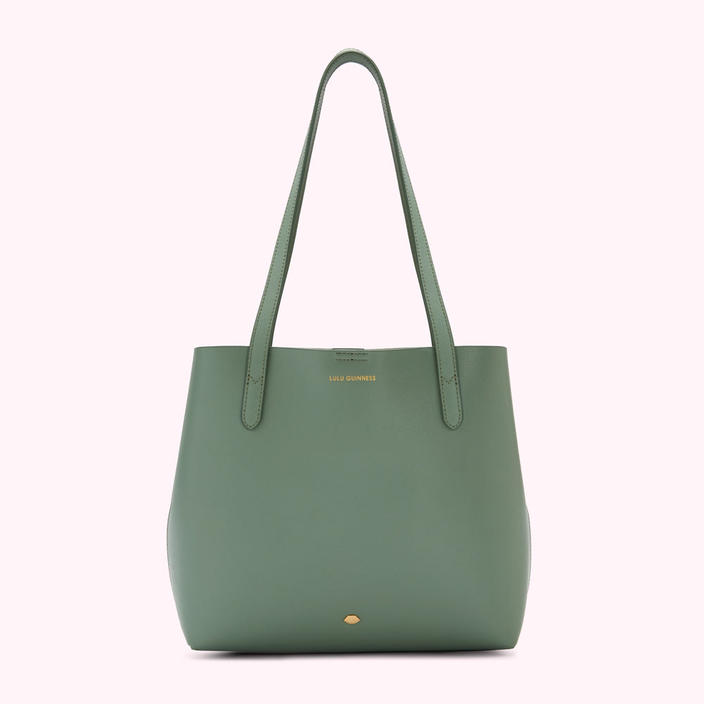 SAGE LEATHER SMALL IVY TOTE BAG