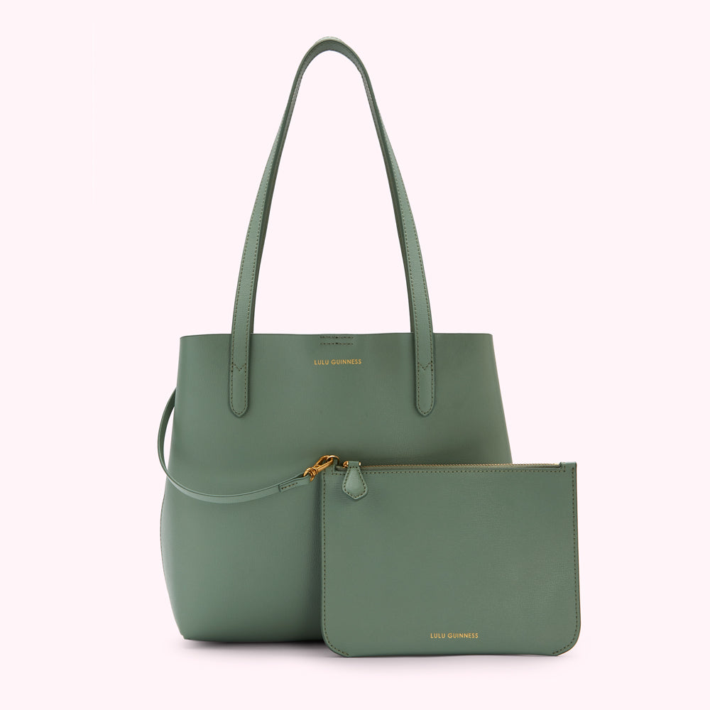 SAGE LEATHER SMALL IVY TOTE BAG