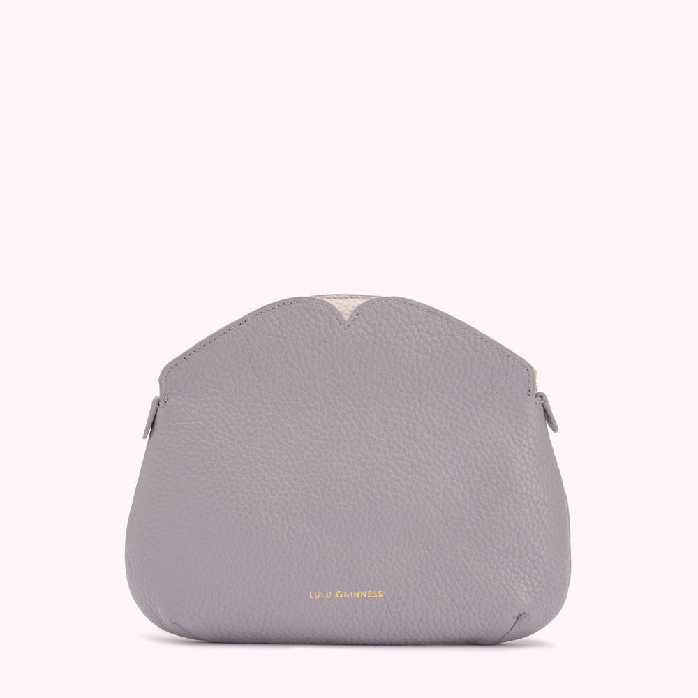 LAVENDAR GREY PEEKABOO LIP CLOVER CLUTCH BAG